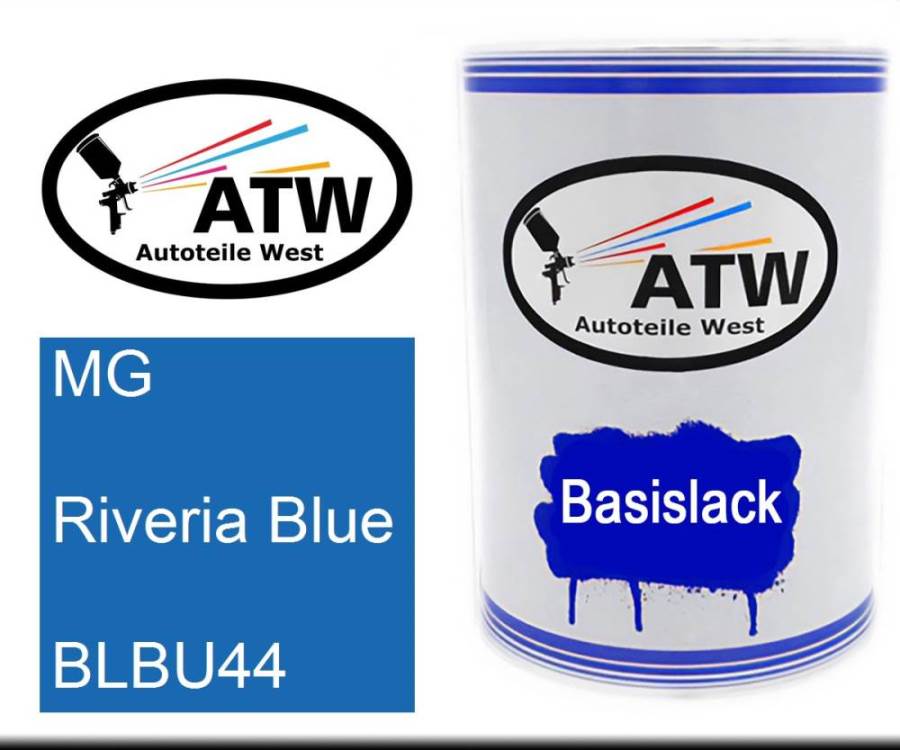 MG, Riveria Blue, BLBU44: 500ml Lackdose, von ATW Autoteile West.